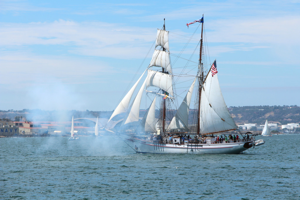 Exy Johnson on San Diego Bay - Festival of Sail