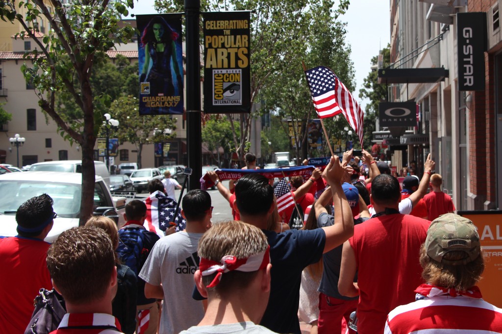 Waving the Red, White and Blue - - American Outlaws San Diego March to the Match